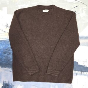 Taylor Stitch Lodge Baby Yak Sweater Mens Sz 44 XL Brown Crewneck Knit Casual